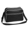 BG14 Bagbase Retro Shoulder Bag Black / White colour image